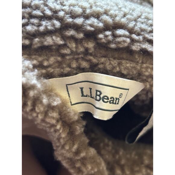 LL Bean Fleece Sherpa Lined Faux Suede Button Jacket Womens L Brown - Picture 8 of 8